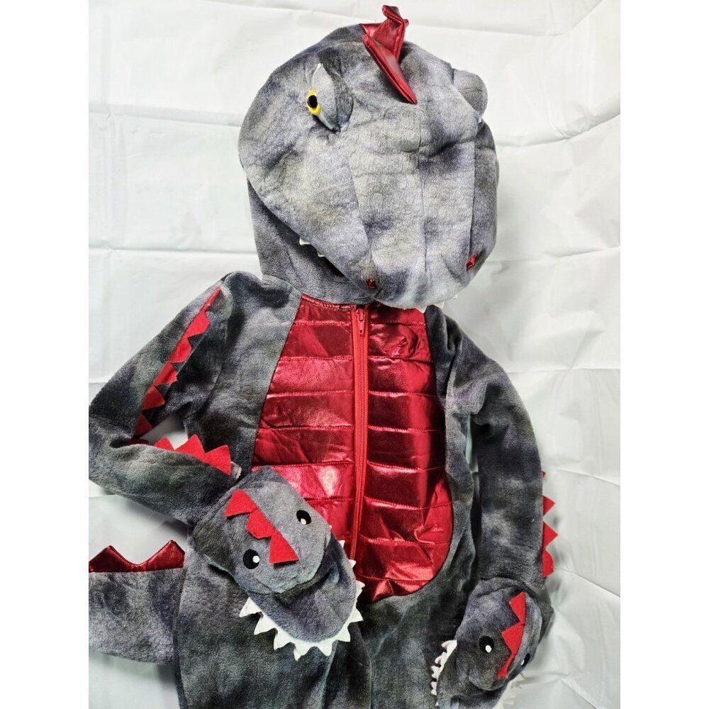 Ministry of Rascals Dinosaur Costume – Kids 2T– Gray & Red T-Rex - Picture 2 of 4